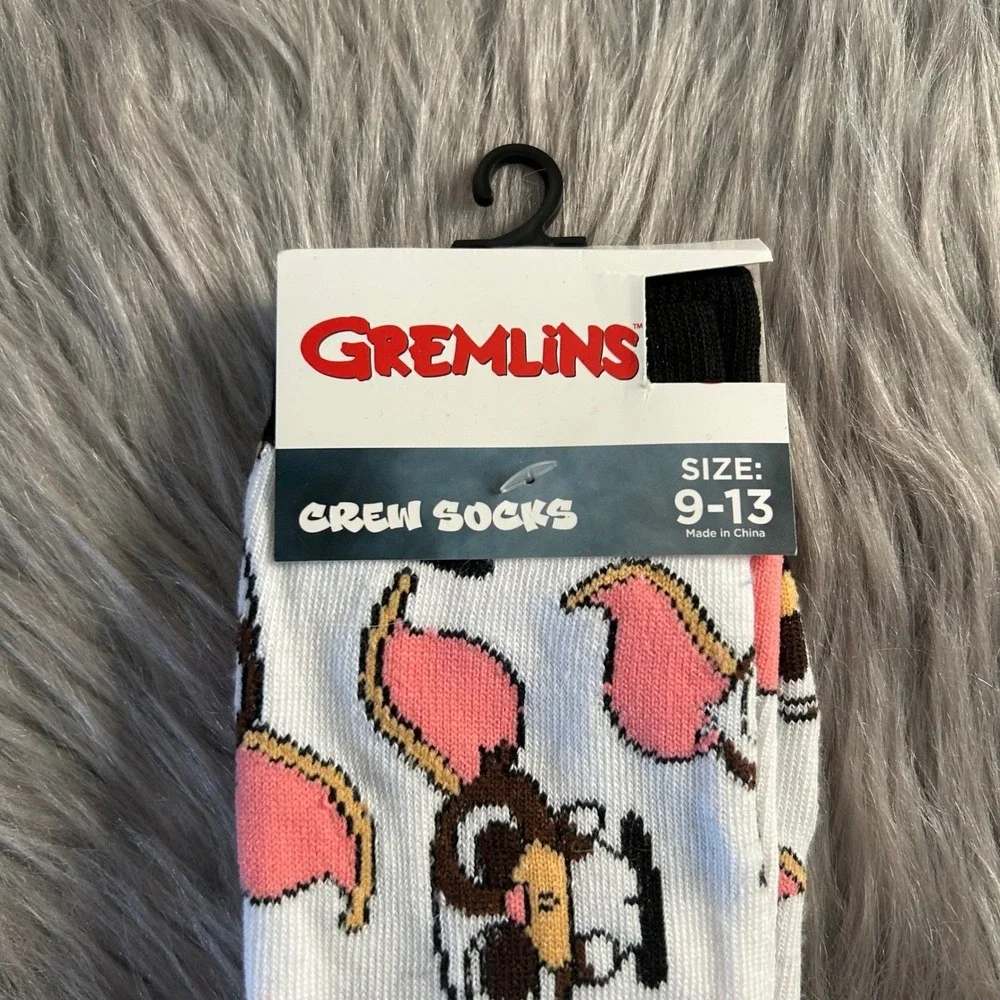 Gremlins Crew Socks‎ Size 9-13 White One Pair